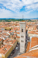 Fototapeta premium Campanile di Giotto and the cityscape of Florence, Italy