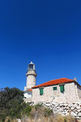 Fototapeta na wymiar Picturesque lighthouse on island Lastovo, Croatia.