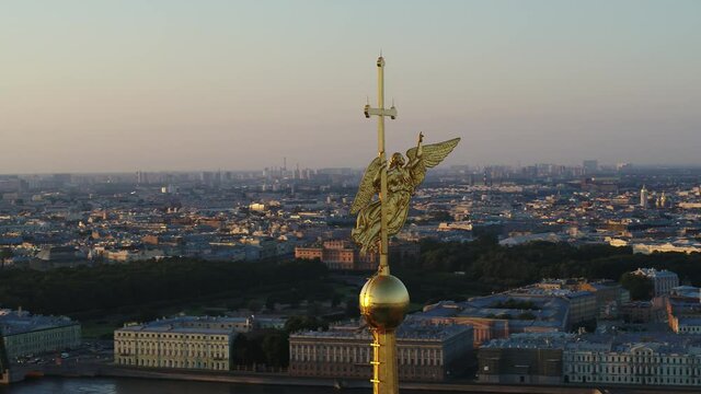 Angel On The Spire Of Peter And Paul Cathedral In St. Petersburg