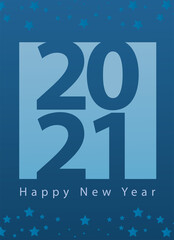 happy new year lettering in blue background