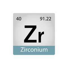 40 chemistry element. Zirconium element periodic table. Chemistry concept. Vector illustration perfect for cards, posters, stickers.