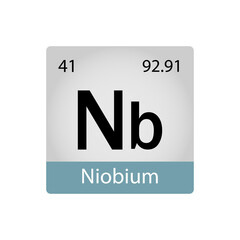 41 chemistry element. Niobium element periodic table. Chemistry concept. Vector illustration perfect for cards, posters, stickers.