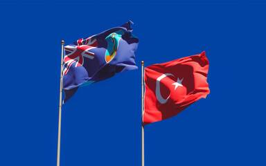Flags of Montserrat and Turkey.