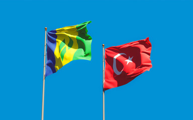 Flags of Saint Vincent and the Grenadines and Turkey.