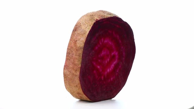 close up rotation slice beetroot