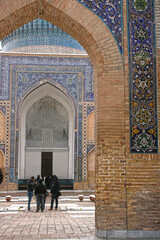 Samarkand, Uzbekistan - November, 15 2019: Gur-e-Amir or Guri Amir (Tomb of the King), a mausoleum of the Asian conqueror Timur.