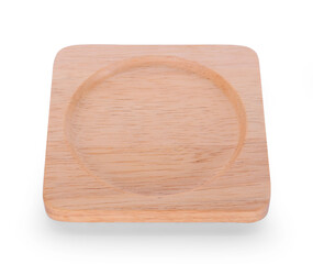 wood plate on white background.