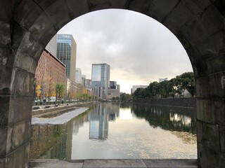 Autumn Path Urban River, Tokyo, Japan; urban design; urban planning. 