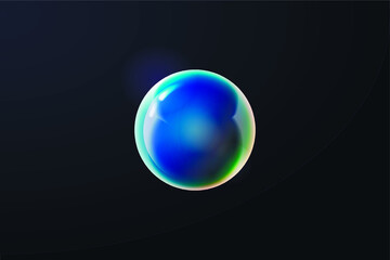 Fototapeta na wymiar blue and green marble glass orb