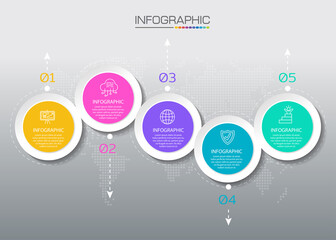 Business timeline infographic with icons for abstract template milestone element modern diagram and presentation chart.