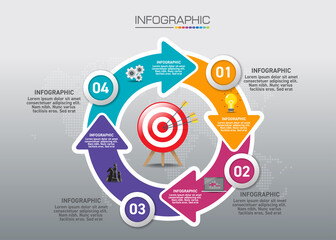 Infographic chart with shopping concept, 5 options can be used for business concept with 5 steps.