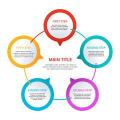 Infographic template with 5 steps