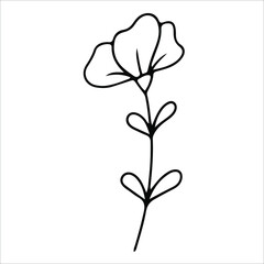 simple drawing of a chain of illustrations for coloring on the theme of romance. romance, spring or valentine's day. vector illustration isolated on white background