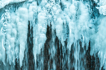Frozen waterfall  in winter