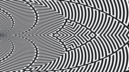 Black Lines in Circle Form .  Vector Illustration . Abstract Geometric ,Striped  background