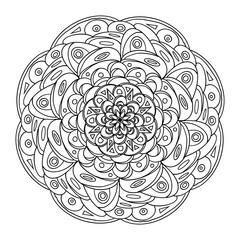 Bw mandala coloring inking art