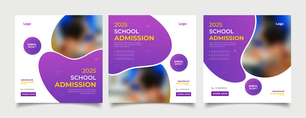 School education admission social media post and web banner template