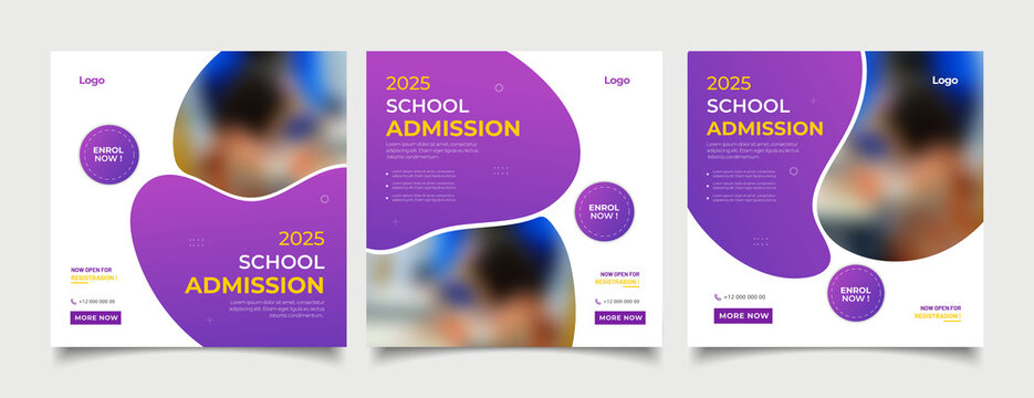 School education admission social media post and web banner template