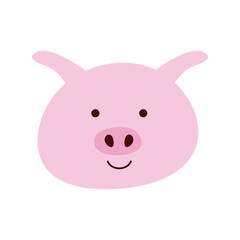 cute pig little animal head character