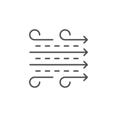 Air flow line outline icon