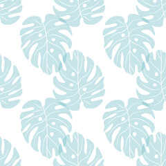 Vector tropical leaves seamless repeat pattern design background. Perfect for modern wallpaper, fabric, home decor, and wrapping projects.