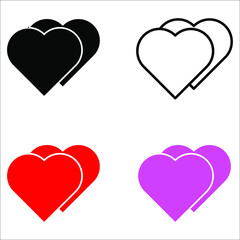 set of hearts icon EPS 10