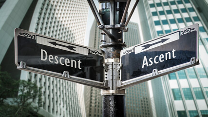 Street Sign Ascent versus Descent