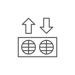 Air ventilation line outline icon