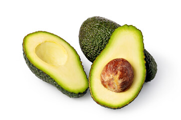 avocado on white background