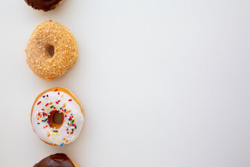 flat lay assorted donuts