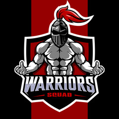 Warrior squad esport mascot logo design