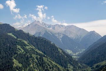 View of the Aksai gorge in the mountains near the city of Almaty, Kazakhstan