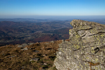 Diablak - main peak of Babia Gora - Witches' Mountain, highest peak of Beskids and this part of the Carpathian Mountains, Poland