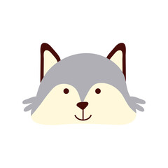 cute raccoon animal head character