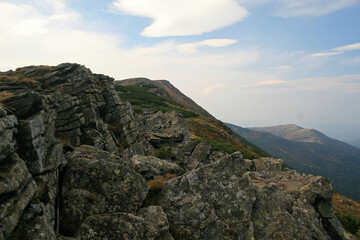Diablak - main peak of Babia Gora - Witches' Mountain, highest peak of Beskids and this part of the Carpathian Mountains, Poland