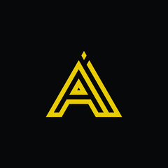 Letra inicial AI con logotipo en minúsculas redondeadas