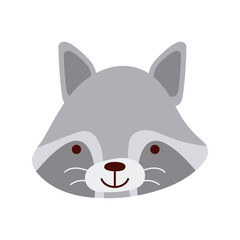 cute raccoon little animal head character