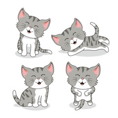Cat Cartoon Animals Set Collactions