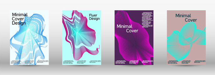 Modern design template. A set of modern abstract covers. Future futuristic template with abstract current forms for banner design, poster, booklet, report, journal.