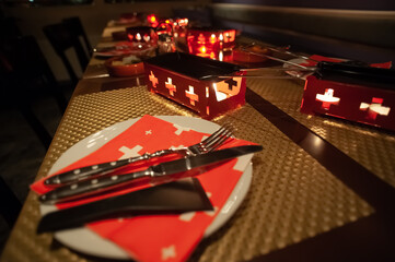 Feierliches Schweizer Abendessen