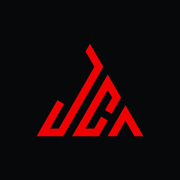 A triangular JCA logo icon lettering