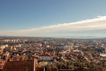 Obraz premium Panoramic view of the city of Castelo Branco, view of the city castle, Portugal