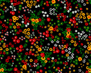 Seamless flowers texture pattern, floral effect print.