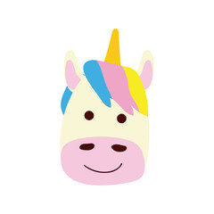 Fototapeta na wymiar cute unicorn little animal head character
