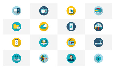 Technology flat icon logo concepts vector, Creative design template, Illustration