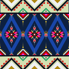 Abstract geometric ethnic oriental with floral pattern traditional Design for background