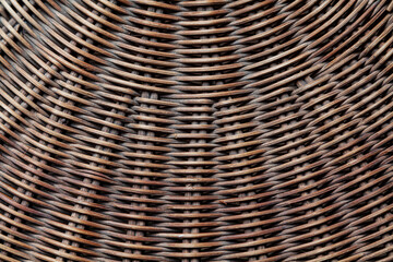 Detail of a top of a woven wicker table