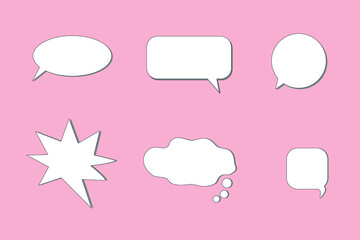 Set of speech bubbles. Empty speech balloons and elements