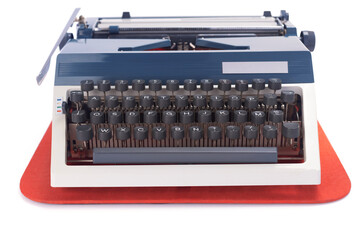 vintage typewriter isolated at white background