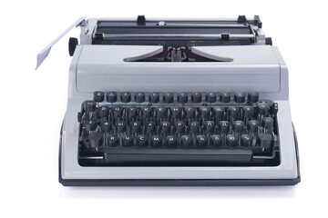 vintage typewriter isolated at white background
